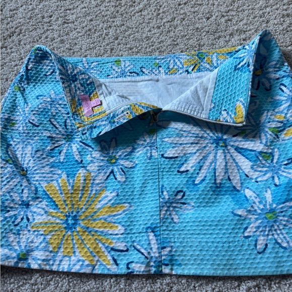 Lilly Pulitzer Daisy skirt 8 yellow blue - Picture 2 of 10
